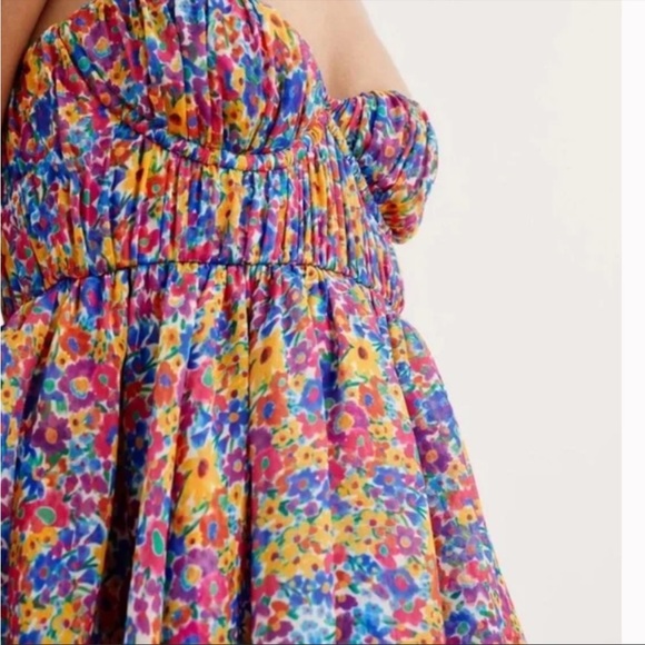 FOR LOVE AND LEMONS SASHA CONFETTI PRINT MINI DRESS TULLE LINED FOR FULLNESS S - Picture 4 of 8